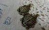 Accessories - 20 Pcs Of Antique Bronze Filigree Crown Badge Charms 17x28mm A5642