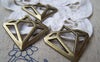 Accessories - 20 Pcs Of Antique Bronze Filigree Diamond Charms Pendants 28x30mm A3383