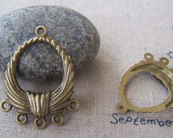 Accessories - 20 Pcs Of Antique Bronze Filigree Drop Pendant Charms 21x33mm A2450