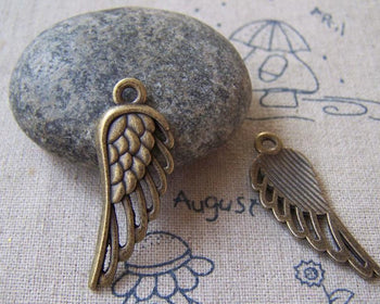 Accessories - 20 Pcs Of Antique Bronze Filigree Feather Wing Charms 12x33mm A5299
