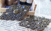 Accessories - 20 Pcs Of Antique Bronze Filigree Flower Embellishments 29x52mm A3985