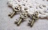 Accessories - 20 Pcs Of Antique Bronze Filigree Flower Key Charms 17x17.5mm A2065