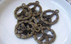 Accessories - 20 Pcs Of Antique Bronze Filigree Flower Peace Symbol Charms 20mm A4796