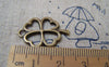 Accessories - 20 Pcs Of Antique Bronze Filigree Four-Leaf Clover Lucky Flower Charms 17x25mm A3365