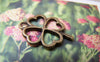 Accessories - 20 Pcs Of Antique Bronze Filigree Four-Leaf Clover Lucky Flower Charms 17x25mm A3365