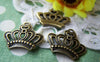 Accessories - 20 Pcs Of Antique Bronze Filigree Half Crown Charms  18x22mm A2775