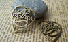 Accessories - 20 Pcs Of Antique Bronze Filigree Heart Charms 26x29mm A503