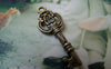 Accessories - 20 Pcs Of Antique Bronze Filigree Key Charms 10x28mm A2289