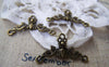 Accessories - 20 Pcs Of Antique Bronze Filigree Leaf Flower Connector Charms 15x27mm A2798