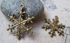 Accessories - 20 Pcs Of Antique Bronze Filigree Snowflake Charms 22mm A348