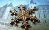 Accessories - 20 Pcs Of Antique Bronze Filigree Snowflake Charms 22mm A348