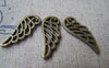 Accessories - 20 Pcs Of Antique Bronze Filigree Wing Charms 9x23mm A1579