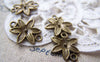 Accessories - 20 Pcs Of Antique Bronze Five Leaf Flower Connector Charms 16mm A428