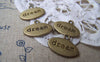 Accessories - 20 Pcs Of Antique Bronze Flat Oval Charms 10x18mm A3366