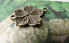 Accessories - 20 Pcs Of Antique Bronze Flower Connector Charms 20x26mm  A6910