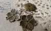 Accessories - 20 Pcs Of Antique Bronze Flower Connector Charms 20x26mm  A6910