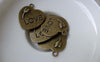 Accessories - 20 Pcs Of Antique Bronze Flower Heart Charms 23x25mm A7215