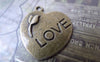 Accessories - 20 Pcs Of Antique Bronze Flower Heart Charms 23x25mm A7215