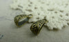 Accessories - 20 Pcs Of Antique Bronze Flower Necklace Bail Charms 7x17mm A5829