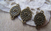 Accessories - 20 Pcs Of Antique Bronze Flower Oval Connector Charms 10x18mm A1640
