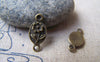 Accessories - 20 Pcs Of Antique Bronze Flower Oval Connector Charms 7x16mm A3390
