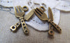 Accessories - 20 Pcs Of Antique Bronze Fork And Knife Tableware Charms 13x20mm A2280