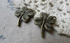 Accessories - 20 Pcs Of Antique Bronze Four-Leaf Clover Lucky Flower Charms 16x21mm A6140