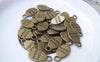 Accessories - 20 Pcs Of Antique Bronze Hand Made Oval Charms Double Sided 8x15mm A2459