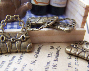 Accessories - 20 Pcs Of Antique Bronze Handbag Charms 16.5x16.5mm A1405
