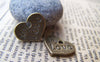 Accessories - 20 Pcs Of Antique Bronze Heart Charms 13x17mm A493