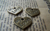 Accessories - 20 Pcs Of Antique Bronze Heart Charms 13x17mm A493