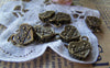Accessories - 20 Pcs Of Antique Bronze Heart Cookie Charms Pendants Double Sided 10x12mm A509