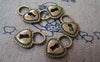 Accessories - 20 Pcs Of Antique Bronze Heart Lock Charms 12x17mm A4067