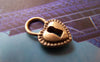 Accessories - 20 Pcs Of Antique Bronze Heart Lock Charms 12x17mm A4067