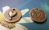Accessories - 20 Pcs Of Antique Bronze Heart Round Charms 15mm A1508