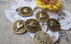 Accessories - 20 Pcs Of Antique Bronze Heart Round Charms 15mm A1508