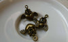 Accessories - 20 Pcs Of Antique Bronze Heart Wing Angel Charms 21x22mm A5546