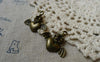 Accessories - 20 Pcs Of Antique Bronze Heart Wing Angel Charms 21x22mm A5546