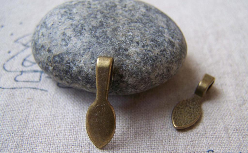 Accessories - 20 Pcs Of Antique Bronze Leaf Bail Charms 7x21mm A5653