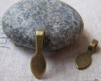 Accessories - 20 Pcs Of Antique Bronze Leaf Bail Charms 7x21mm A5653