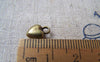 Accessories - 20 Pcs Of Antique Bronze Lovely 3D Heart Charms 7mm A1504