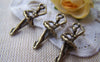 Accessories - 20 Pcs Of Antique Bronze Lovely Ballet Girl Dancer Charms 10x25mm A1613
