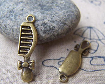 Accessories - 20 Pcs Of Antique Bronze Lovely Bow Comb Charms 7x27mm A1423