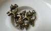 Accessories - 20 Pcs Of Antique Bronze Lovely Cat Charms 13x22mm A6397