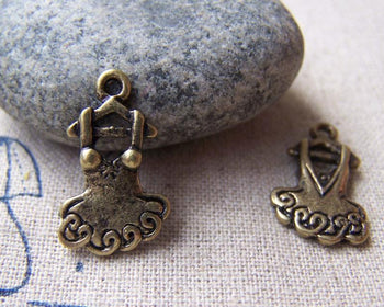 Accessories - 20 Pcs Of Antique Bronze Lovely Dress Charms 11x17mm A2486