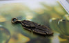 Accessories - 20 Pcs Of Antique Bronze Lovely Feather Leaf Charms 8x30mm A4598