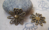 Accessories - 20 Pcs Of Antique Bronze Lovely Filigree Flower Charms 20mm A3078