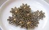 Accessories - 20 Pcs Of Antique Bronze Lovely Filigree Flower Charms 20mm A3078