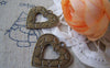 Accessories - 20 Pcs Of Antique Bronze Lovely Filigree Heart Charms 22x23mm A4382