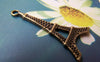 Accessories - 20 Pcs Of Antique Bronze Lovely Flat Eiffel Tower Charms Pendants 18x35mm A1673
